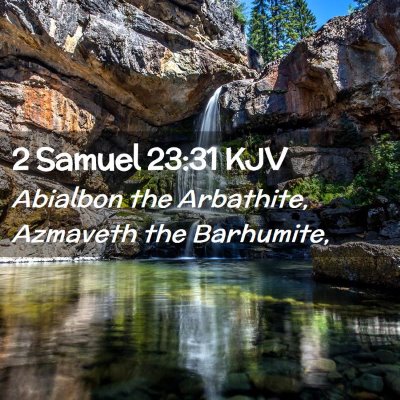 Picture 02 - 2 Samuel 23:31 KJV - Abialbon the Arbathite, Azmaveth the - Bible Verse Picture