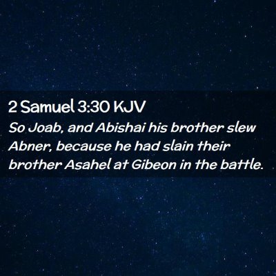 Picture 02 - 2 Samuel 3:30 KJV - So Joab, and Abishai his brother slew Abner, - Bible Verse Picture