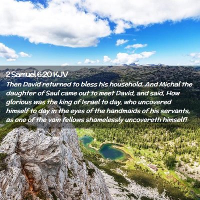 Picture 02 - 2 Samuel 6:20 KJV - Then David returned to bless his household. And - Bible Verse Picture