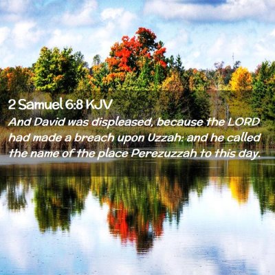 Picture 02 - 2 Samuel 6:8 KJV - And David was displeased, because the LORD had - Bible Verse Picture