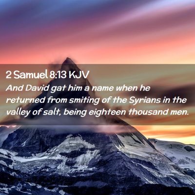 Picture 02 - 2 Samuel 8:13 KJV - And David gat him a name when he returned from - Bible Verse Picture