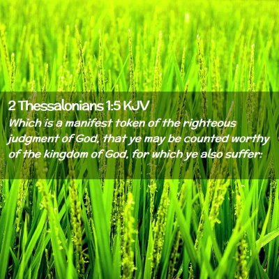 Picture 02 - 2 Thessalonians 1:5 KJV - Which is a manifest token of the righteous - Bible Verse Picture