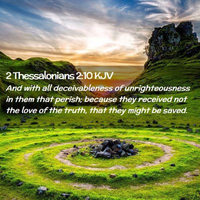 Picture 02 - 2 Thessalonians 2:10 KJV - And with all deceivableness of unrighteousness in - Bible Verse Picture