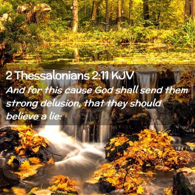 Picture 02 - 2 Thessalonians 2:11 KJV - And for this cause God shall send them strong - Bible Verse Picture