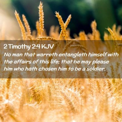 Picture 02 - 2 Timothy 2:4 KJV - No man that warreth entangleth himself with the - Bible Verse Picture