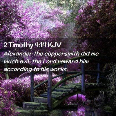 Picture 02 - 2 Timothy 4:14 KJV - Alexander the coppersmith did me much evil: the - Bible Verse Picture