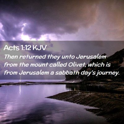 Picture 02 - Acts 1:12 KJV - Then returned they unto Jerusalem from the mount - Bible Verse Picture
