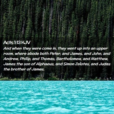 Picture 02 - Acts 1:13 KJV - And when they were come in, they went up into an - Bible Verse Picture