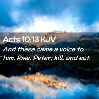 Picture 02 - Acts 10:13 KJV - And there came a voice to him, Rise, Peter; kill, - Bible Verse Picture