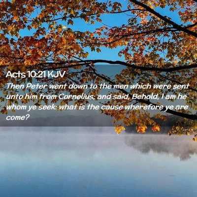 Picture 02 - Acts 10:21 KJV - Then Peter went down to the men which were sent - Bible Verse Picture