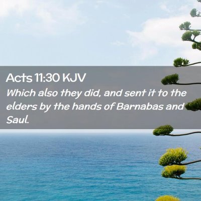 Picture 02 - Acts 11:30 KJV - Which also they did, and sent it to the elders by - Bible Verse Picture