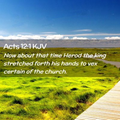Picture 02 - Acts 12:1 KJV - Now about that time Herod the king stretched - Bible Verse Picture