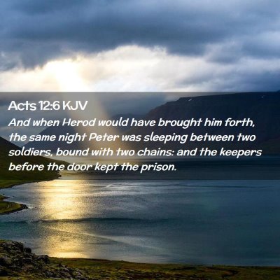 Picture 02 - Acts 12:6 KJV - And when Herod would have brought him forth, the - Bible Verse Picture