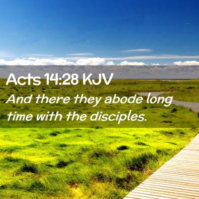 Picture 02 - Acts 14:28 KJV - And there they abode long time with the - Bible Verse Picture