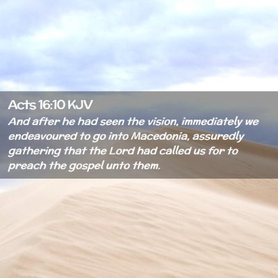 Picture 02 - Acts 16:10 KJV - And after he had seen the vision, immediately we - Bible Verse Picture