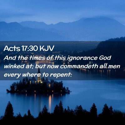 Picture 02 - Acts 17:30 KJV - And the times of this ignorance God winked at; - Bible Verse Picture