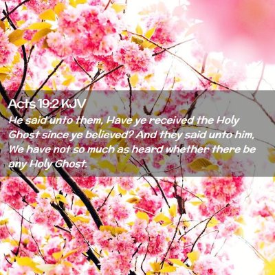 Picture 02 - Acts 19:2 KJV - He said unto them, Have ye received the Holy - Bible Verse Picture