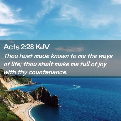 Picture 02 - Acts 2:28 KJV - Thou hast made known to me the ways of life; thou - Bible Verse Picture