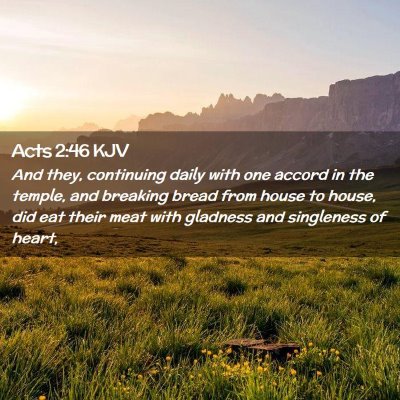 Picture 02 - Acts 2:46 KJV - And they, continuing daily with one accord in the - Bible Verse Picture
