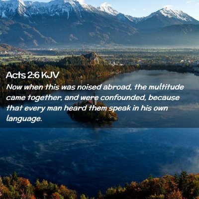 Picture 02 - Acts 2:6 KJV - Now when this was noised abroad, the multitude - Bible Verse Picture