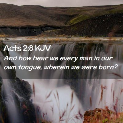 Picture 02 - Acts 2:8 KJV - And how hear we every man in our own tongue, - Bible Verse Picture