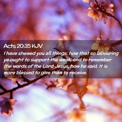 Picture 02 - Acts 20:35 KJV - I have shewed you all things, how that so - Bible Verse Picture