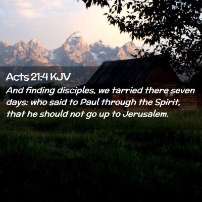 Picture 02 - Acts 21:4 KJV - And finding disciples, we tarried there seven - Bible Verse Picture