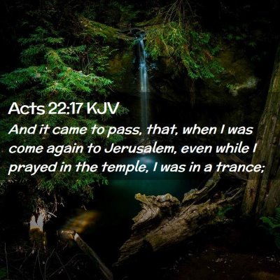 Picture 02 - Acts 22:17 KJV - And it came to pass, that, when I was come again - Bible Verse Picture