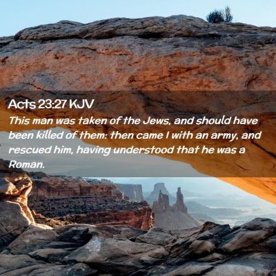 Picture 02 - Acts 23:27 KJV - This man was taken of the Jews, and should have - Bible Verse Picture