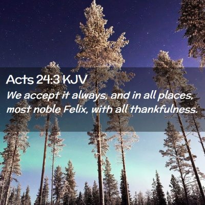 Picture 02 - Acts 24:3 KJV - We accept it always, and in all places, most - Bible Verse Picture