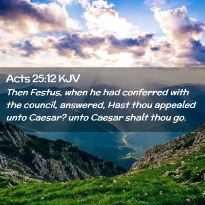 Picture 02 - Acts 25:12 KJV - Then Festus, when he had conferred with the - Bible Verse Picture