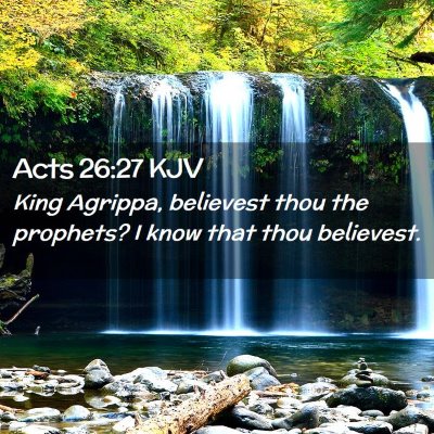 Picture 02 - Acts 26:27 KJV - King Agrippa, believest thou the prophets? I know - Bible Verse Picture