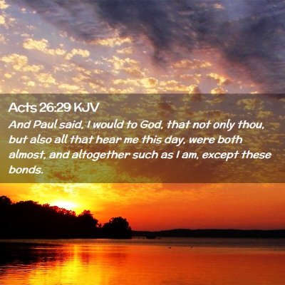 Picture 02 - Acts 26:29 KJV - And Paul said, I would to God, that not only - Bible Verse Picture