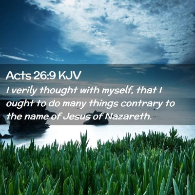 Picture 02 - Acts 26:9 KJV - I verily thought with myself, that I ought to do - Bible Verse Picture