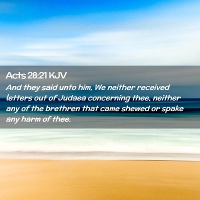 Picture 02 - Acts 28:21 KJV - And they said unto him, We neither received - Bible Verse Picture