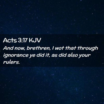 Picture 02 - Acts 3:17 KJV - And now, brethren, I wot that through ignorance - Bible Verse Picture