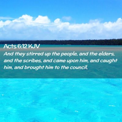 Picture 02 - Acts 6:12 KJV - And they stirred up the people, and the elders, - Bible Verse Picture