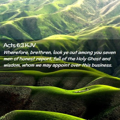 Picture 02 - Acts 6:3 KJV - Wherefore, brethren, look ye out among you seven - Bible Verse Picture