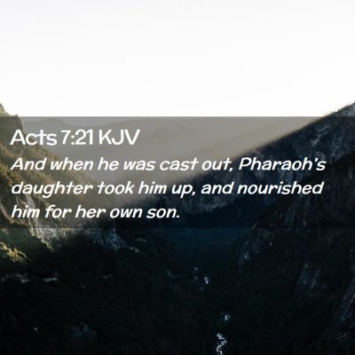 Picture 02 - Acts 7:21 KJV - And when he was cast out, Pharaoh's daughter took - Bible Verse Picture