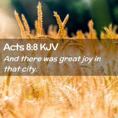 Picture 02 - Acts 8:8 KJV - And there was great joy in that - Bible Verse Picture
