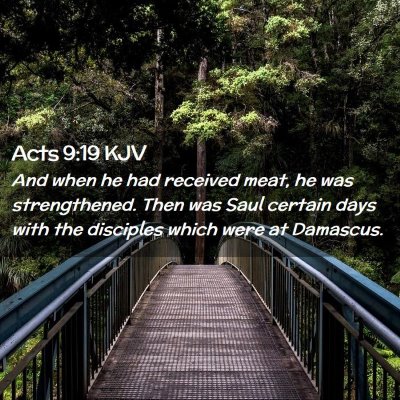 Picture 02 - Acts 9:19 KJV - And when he had received meat, he was - Bible Verse Picture