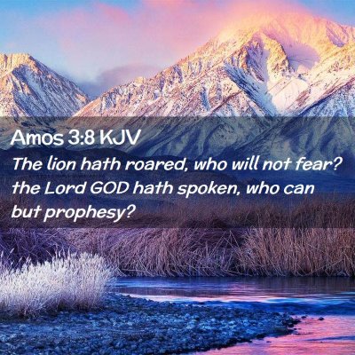 Picture 02 - Amos 3:8 KJV - The lion hath roared, who will not fear? the Lord - Bible Verse Picture