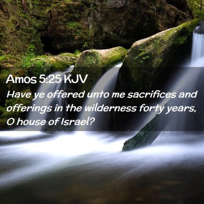 Picture 02 - Amos 5:25 KJV - Have ye offered unto me sacrifices and offerings - Bible Verse Picture