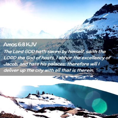 Picture 02 - Amos 6:8 KJV - The Lord GOD hath sworn by himself, saith the - Bible Verse Picture