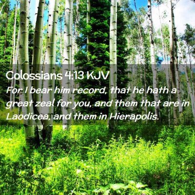 Picture 02 - Colossians 4:13 KJV - For I bear him record, that he hath a great zeal - Bible Verse Picture