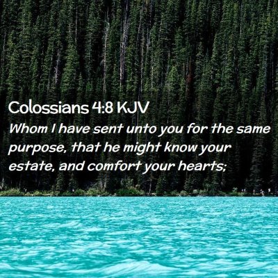 Picture 02 - Colossians 4:8 KJV - Whom I have sent unto you for the same purpose, - Bible Verse Picture