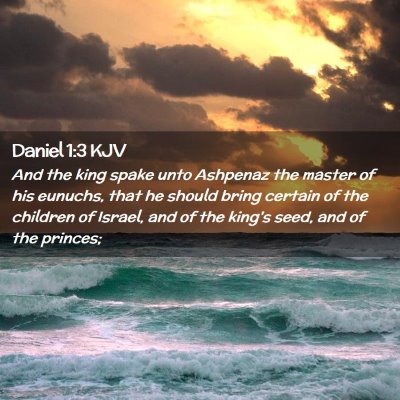 Picture 02 - Daniel 1:3 KJV - And the king spake unto Ashpenaz the master of - Bible Verse Picture
