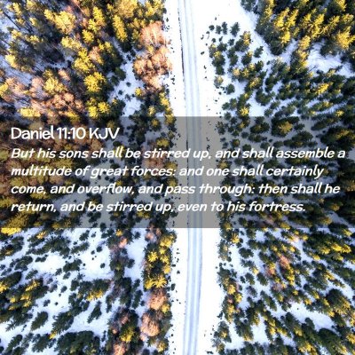 Picture 02 - Daniel 11:10 KJV - But his sons shall be stirred up, and shall - Bible Verse Picture