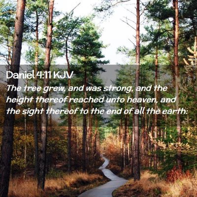 Picture 02 - Daniel 4:11 KJV - The tree grew, and was strong, and the height - Bible Verse Picture