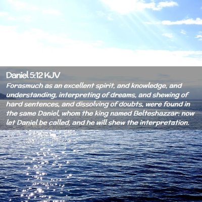 Picture 02 - Daniel 5:12 KJV - Forasmuch as an excellent spirit, and knowledge, - Bible Verse Picture